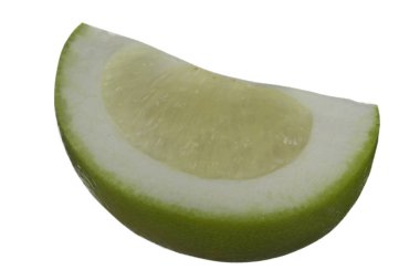 Beyaz arka planda izole edilmiş oroblanco'nun yakın çekimi. Tropikal narenciye