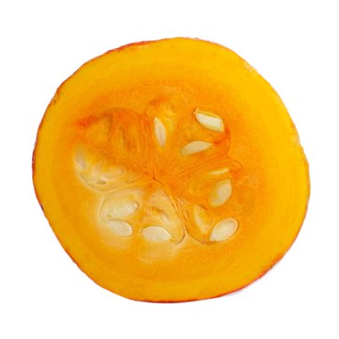 Beyaz arka planda izole balkabağı yakınçekim 