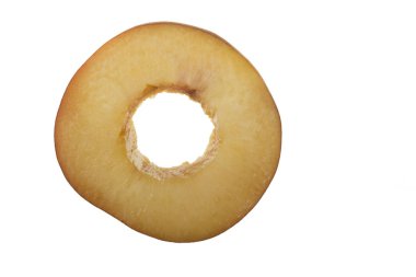 Olgun şeftali izole üzerinde beyaz arka plan dilimlenmiş