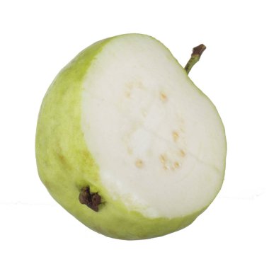 Beyaz arka planda izole guava yakın çekim