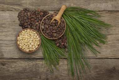 Çeşitli fındık, gıda arka plan ile kase closeup 