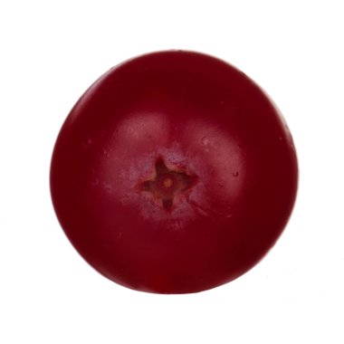 Beyaz arka planda izole kızılcık yakın çekim 