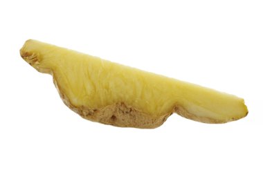 Beyaz arka plan üzerinde izole zencefil dilim