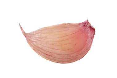 Beyaz arka planda izole sarımsak Closeup çekim 