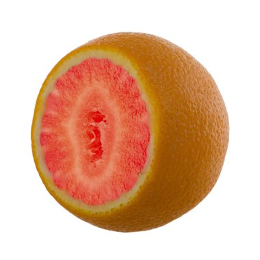 Beyaz arka planda izole edilmiş hibrit meyvenin yakın çekimi