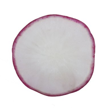 Beyaz arkaplanda taze turp izole edildi