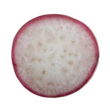 Beyaz arkaplanda taze turp izole edildi