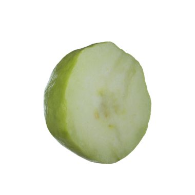 Beyaz arka planda izole guava yakın çekim