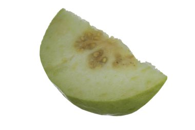 Beyaz arka planda izole guava yakın çekim