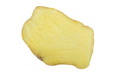 Beyaz arka plan üzerinde izole zencefil dilim