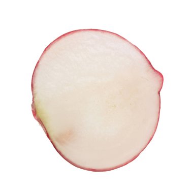 Beyaz arkaplanda taze turp izole edildi