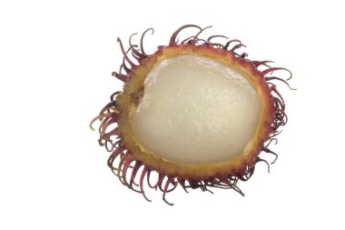 Rambutan meyvesi beyaz arkaplanda izole