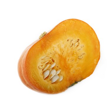 Beyaz arka planda izole balkabağı yakınçekim 