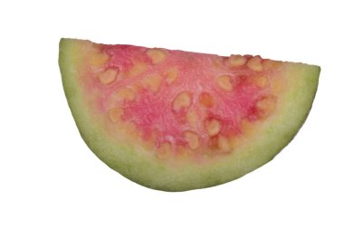 Beyaz arka planda izole guava yakın çekim