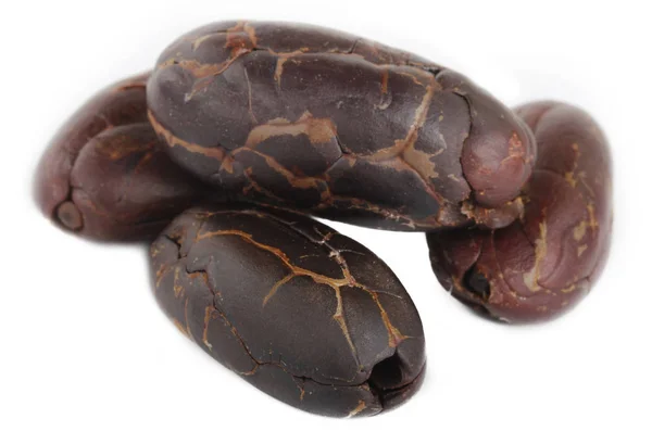 Cocoa Beans Isolated White Background — Stock Photo, Image