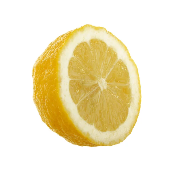 白い背景に単離された熟した黄色のレモン — ストック写真