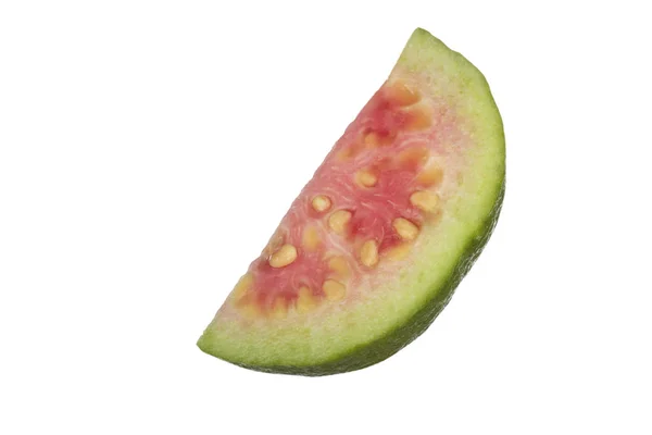 Close Van Guava Shot Van Thailand Fruit Geïsoleerd Wit — Stockfoto