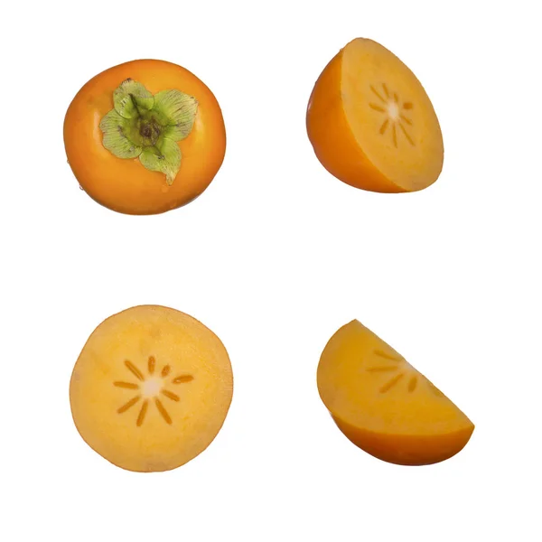 Fresh Persimmons Isolated White Background — Stock Photo, Image