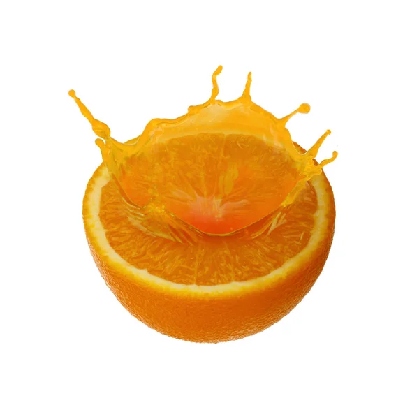 Нарезанный Апельсин Изолирован Белом Фоне — стоковое фото