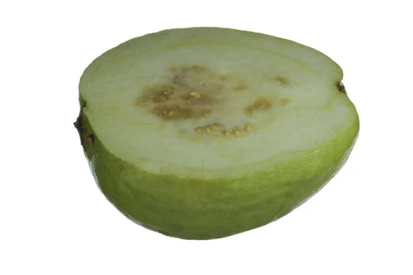 Zbliżenie Guawy Strzał Tajlandii Owoce Białym Tle — Zdjęcie stockowe