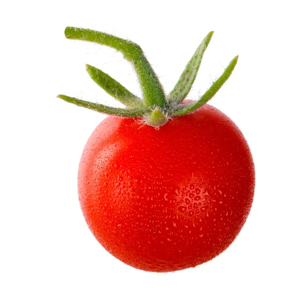 Tomate Vermelho Maduro Isolado Sobre Fundo Branco — Fotografia de Stock