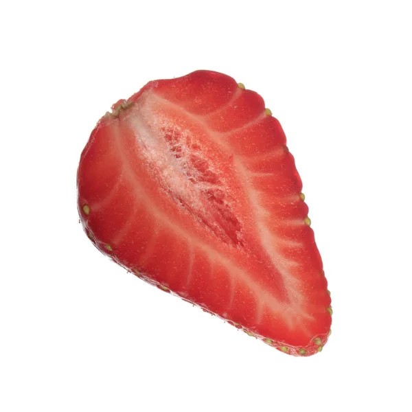Strawberry Bit Isolerad Vit Bakgrund — Stockfoto