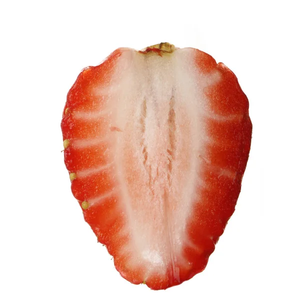 Strawberry Piece Isolated White Background — Stock Photo, Image