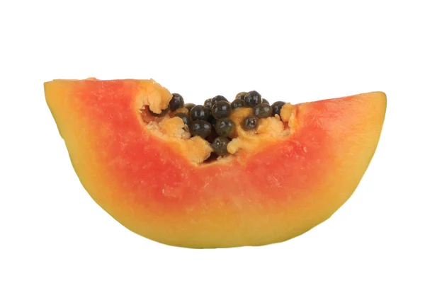 Papaya Fruit Geïsoleerd Witte Achtergrond — Stockfoto