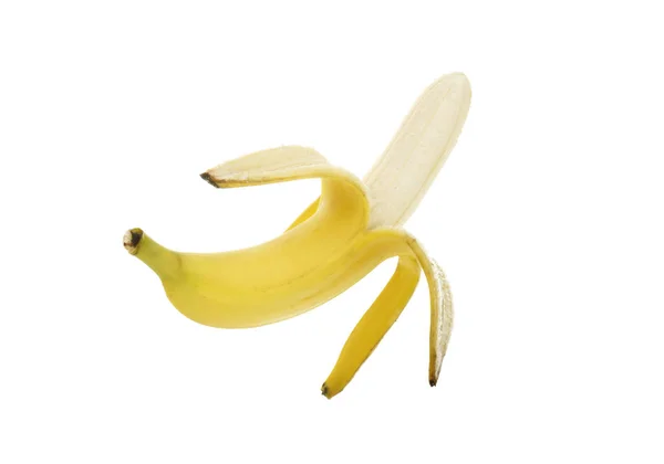 Fruta Banana Amarela Isolada Sobre Fundo Branco — Fotografia de Stock