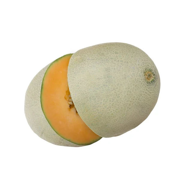 Zbliżenie Melon Białym Tle — Zdjęcie stockowe