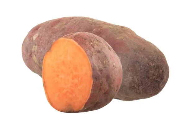 Zoete Aardappel Geïsoleerd Witte Achtergrond — Stockfoto