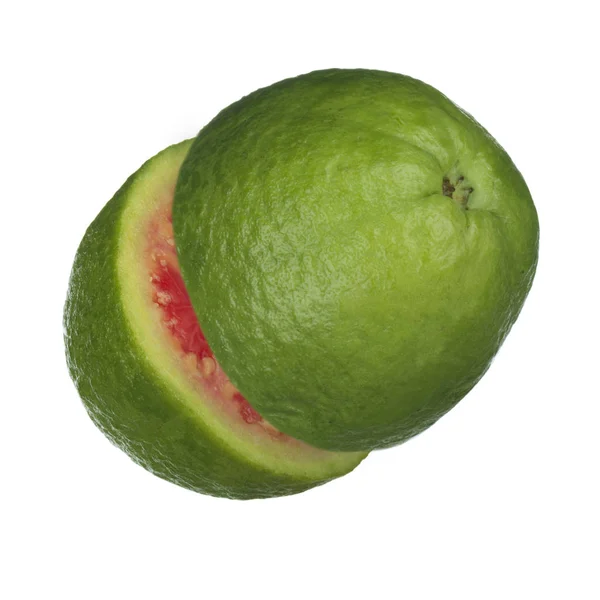 Närbild Guava Isolerad Vit Bakgrund — Stockfoto