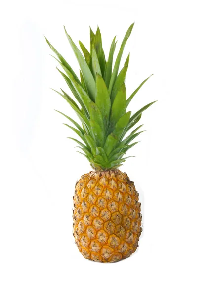 Nahaufnahme Von Ananas Isoliert Auf Weißem Hintergrund — Stockfoto