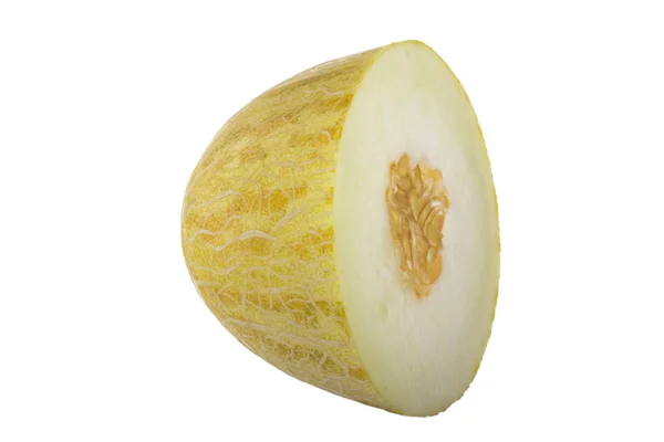 Closeup Melounu Izolovaných Bílém Pozadí — Stock fotografie
