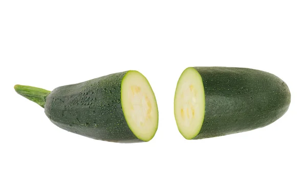 Närbild Zucchini Isolerad Vitt — Stockfoto