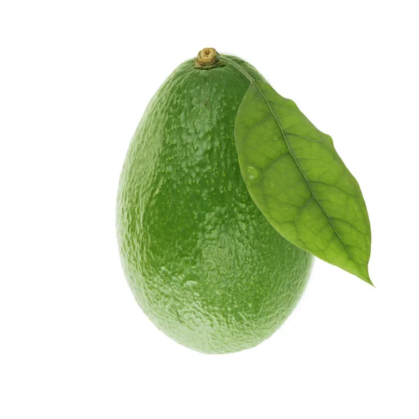 Frutto Avocado Maturo Isolato Bianco — Foto Stock