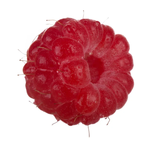 Ripe Red Raspberry Isolated White Background — Stock Photo, Image