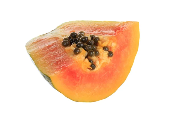 Papaya Gyümölcs Elszigetelt Fehér Alapon — Stock Fotó