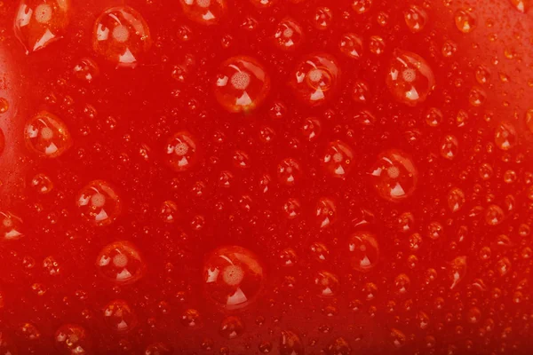 Macro Tiro Maçã Vermelha Com Gotas Água — Fotografia de Stock
