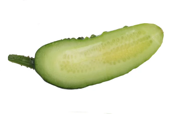 Pedaço Pepino Isolado Sobre Fundo Branco — Fotografia de Stock