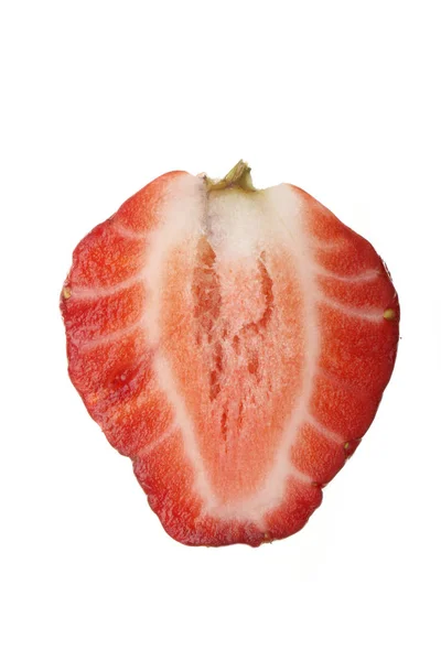 Strawberry Bit Isolerad Vit Bakgrund — Stockfoto