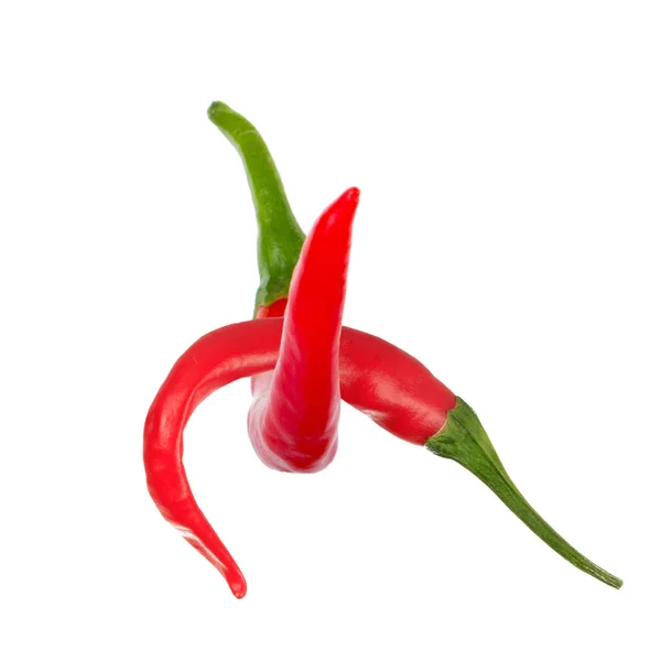 Cayenne Chili Peppers Isolerad Vit Bakgrund — Stockfoto