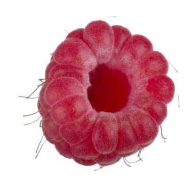 Beyaz arkaplanda kırmızı ahududu izole edildi