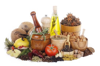 Baharat lezzetli yemek pişirmek için çeşitli