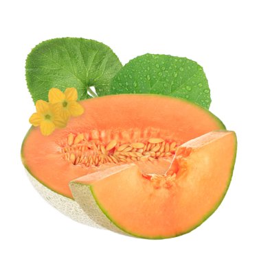 Beyaz arka plan üzerinde izole kavun closeup