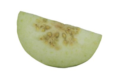 Beyaz arka planda izole guava yakın çekim