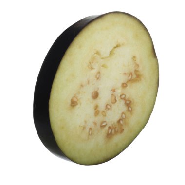 Patlıcan dilim beyaz arka plan üzerinde izole