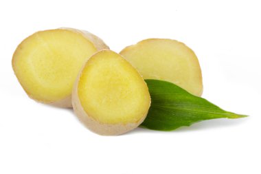 Beyaz arka plan üzerinde izole yaprak Giger dilimlenmiş