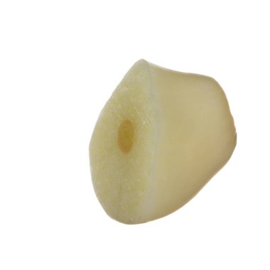 Beyaz arka planda izole sarımsak Closeup çekim 