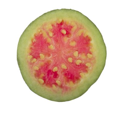 Beyaz arka planda izole guava yakın çekim